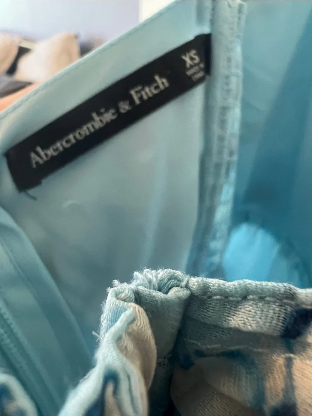 Abercrombie & Fitch Blue Floral Tiered Maxi Dress X Smocked Boho